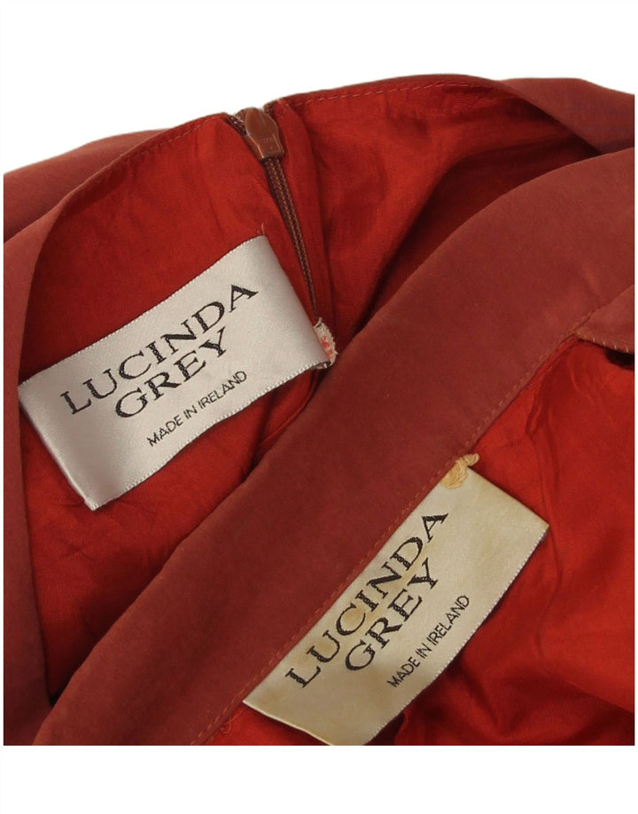 Conjunto feminino vintage com 1 botão e 2 peças de poliéster grande Borgonha Reino Unido 16