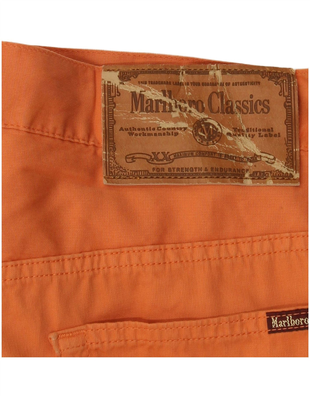Calça feminina reta casual MARLBORO CLASSICS W34 L34 algodão laranja