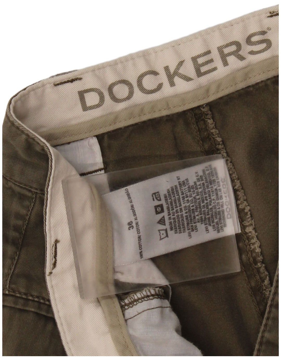 Shorts cargo masculino DOCKERS W36 grande algodão cáqui