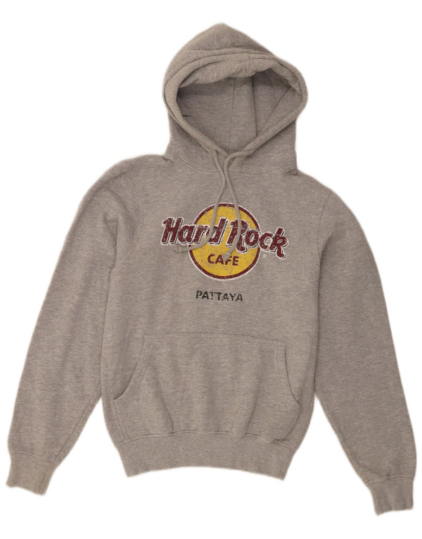 Hard Rock Cafe feminino Pattaya moletom com capuz Reino Unido 10 pequeno cinza manchado