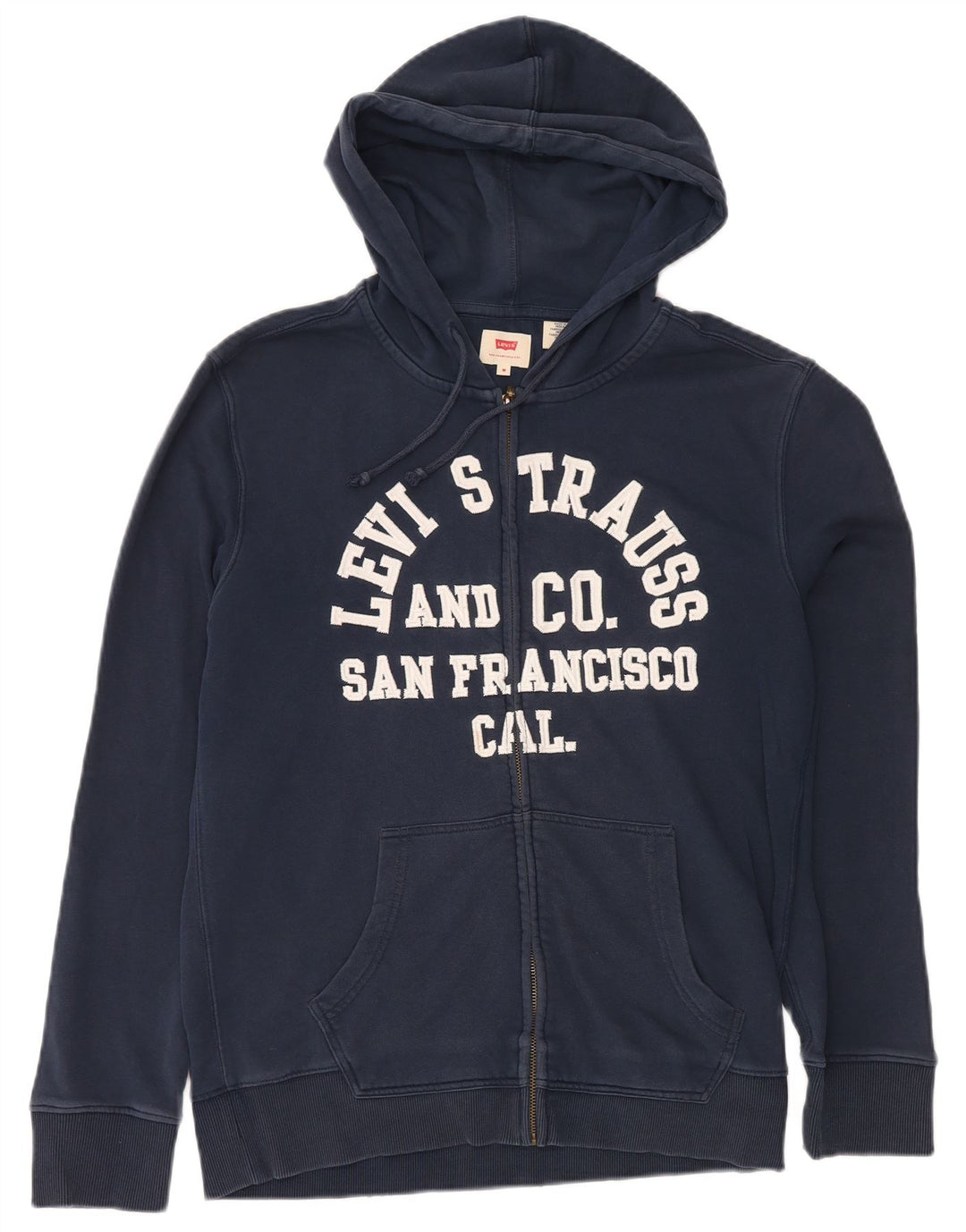 Suéter masculino com capuz e zíper gráfico LEVI'S médio algodão azul marinho