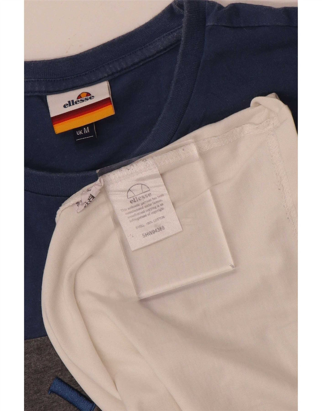 Ellesse Camiseta masculina gráfica Top médio algodão colorblock multicolorido