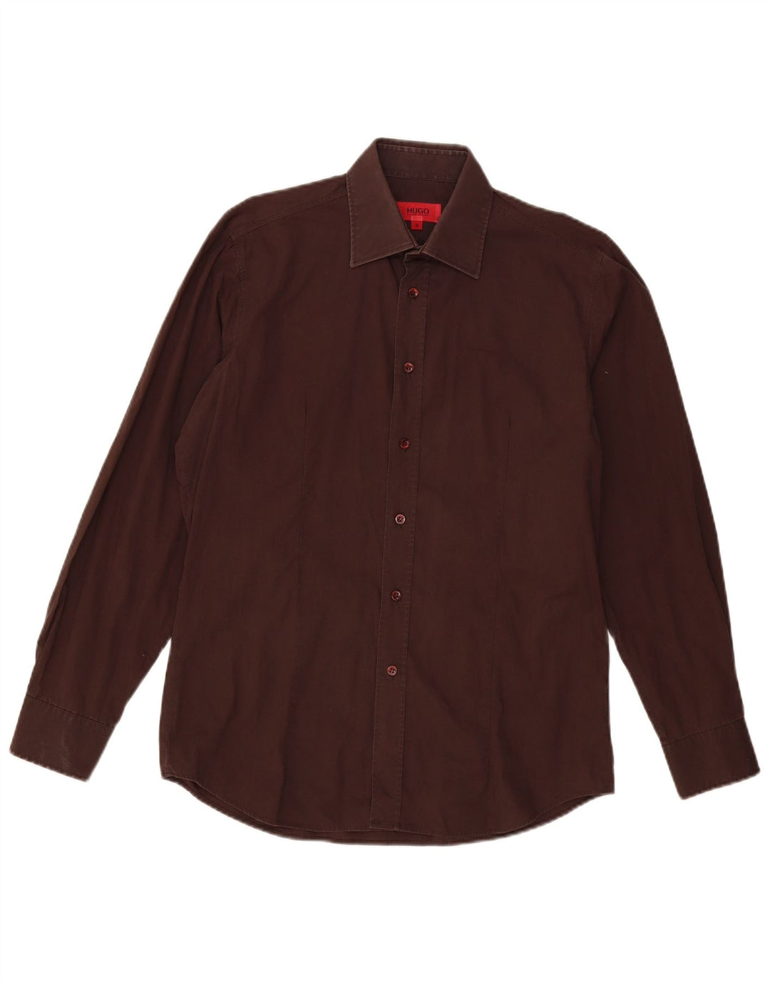 Camisa masculina Hugo Boss de algodão marrom médio