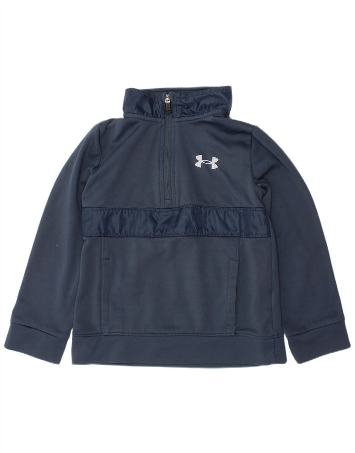Suéter UNDER ARMOUR Menino com zíper e gola 5-6 anos azul marinho poliéster