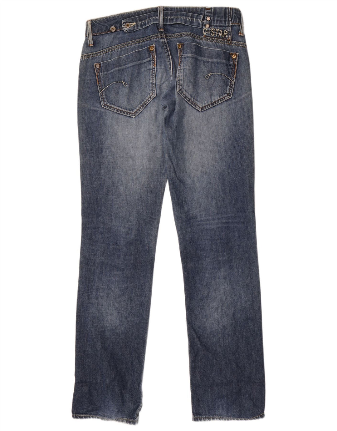 Jeans retos femininos G-Star W28 L34 algodão azul