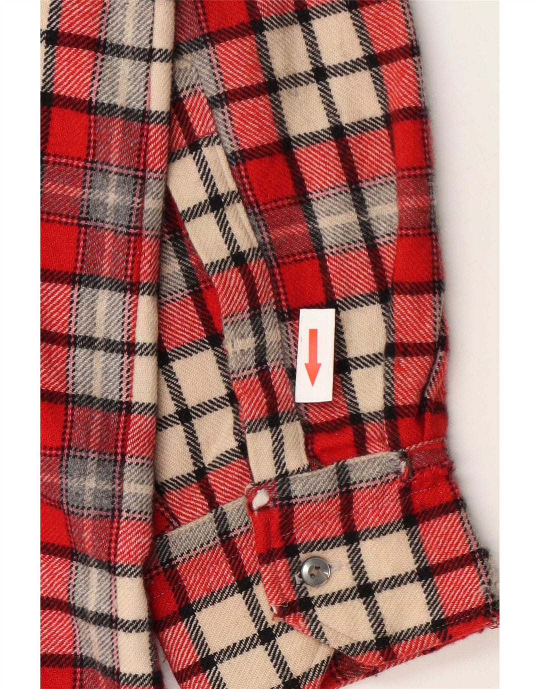 Camisa masculina vintage de flanela XL vermelha xadrez de lã