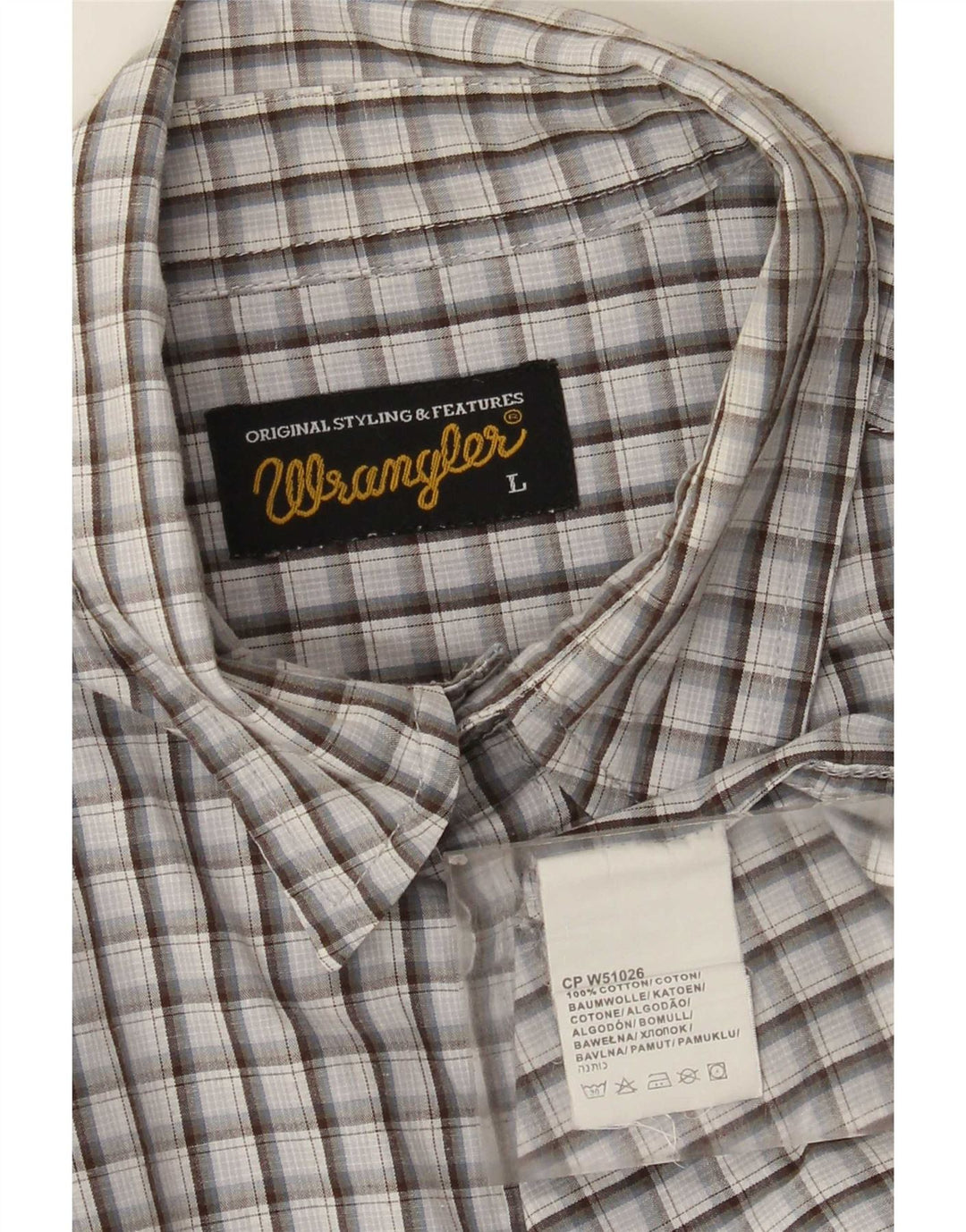Camisa masculina Wrangler grande algodão xadrez multicolorido