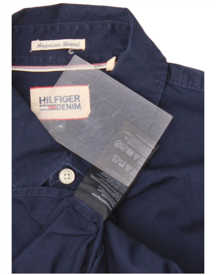 Camisa masculina TOMMY HILFIGER médio algodão azul marinho