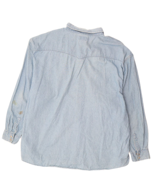 Camisa jeans masculina JOHN BANER 3XL algodão azul