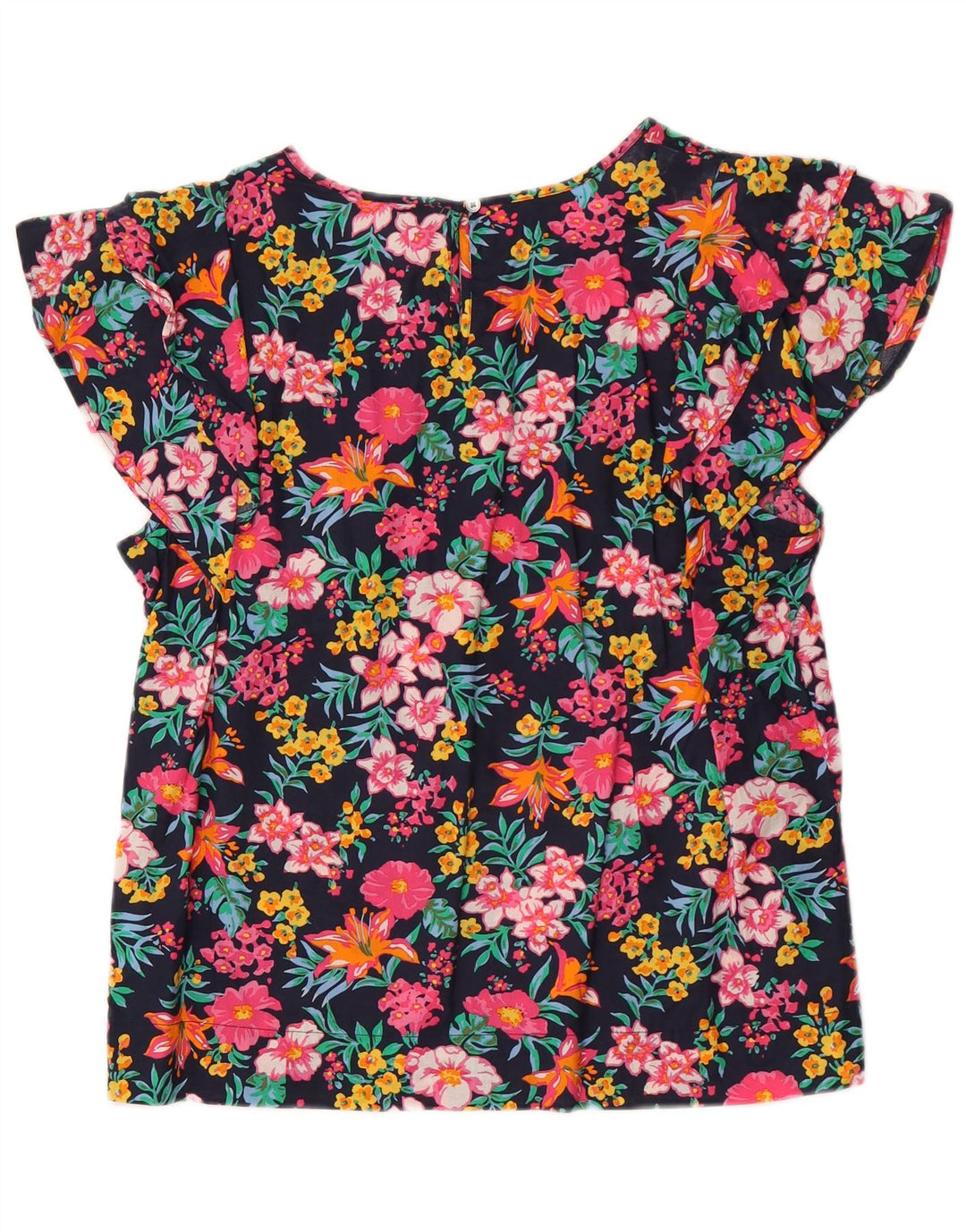 J. Crew blusa feminina Batwing Top UK 14 algodão floral multicolorido médio