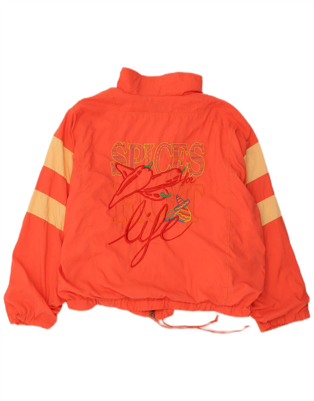 Jaqueta de treino feminina VINTAGE Reino Unido 12 bloco colorido laranja médio