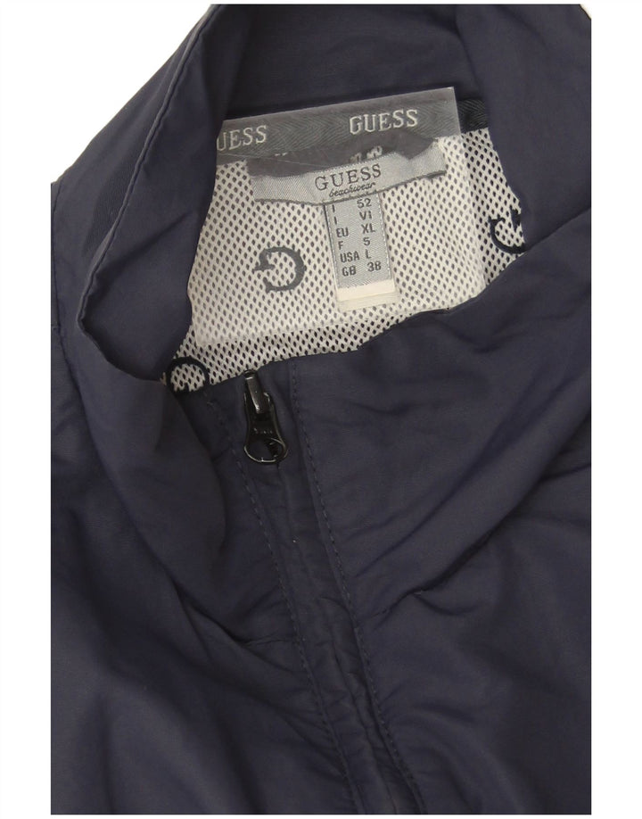 Jaqueta masculina Guess com estampa gráfica sem mangas XL azul marinho poliéster