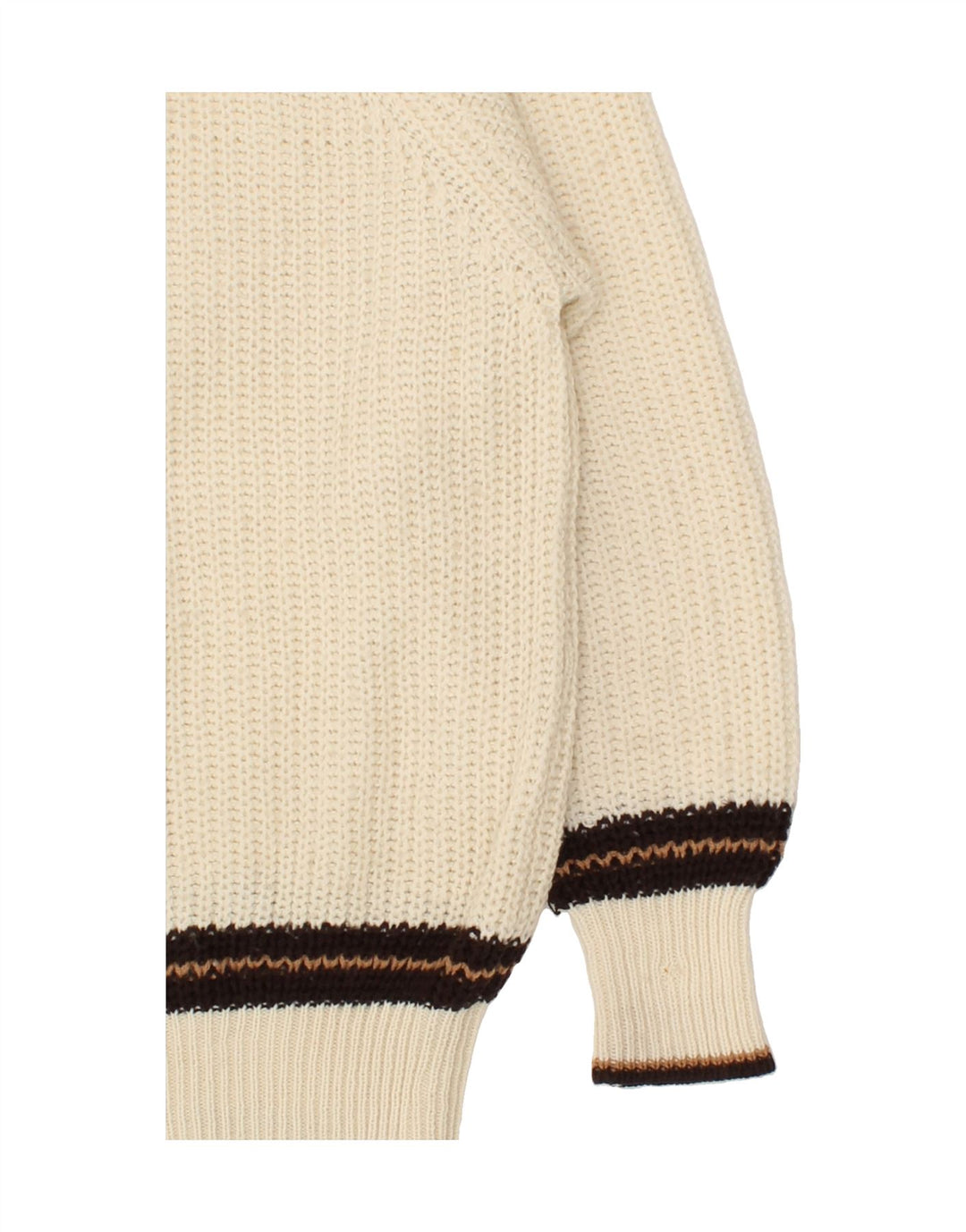 VINTAGE Womens V-Neck Jumper Sweater UK 18 XL Beige Vintage Vintage and Second-Hand Vintage from Messina Hembry 