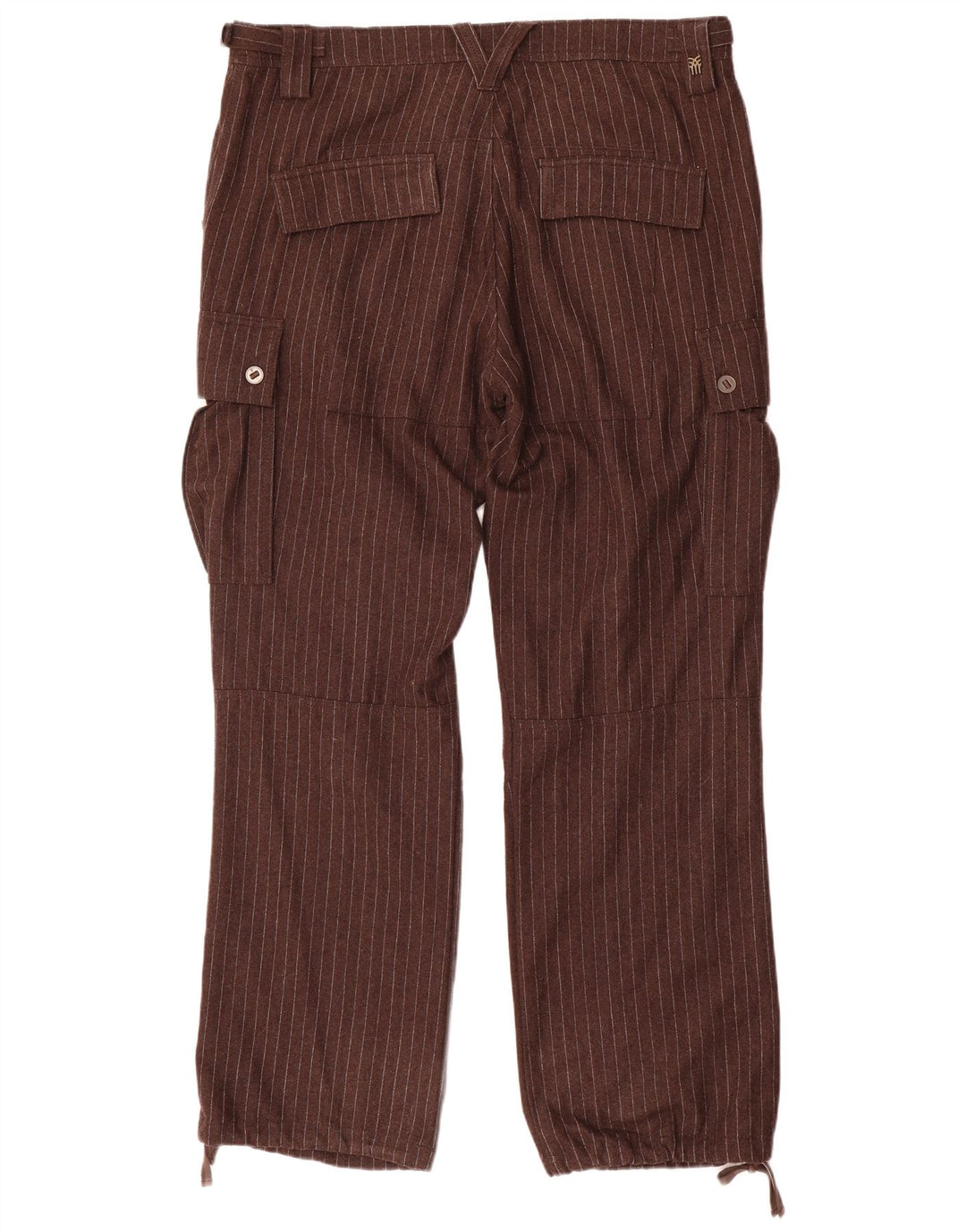 Calça cargo reta masculina Fenchurch W36 L33 poliéster listrado marrom