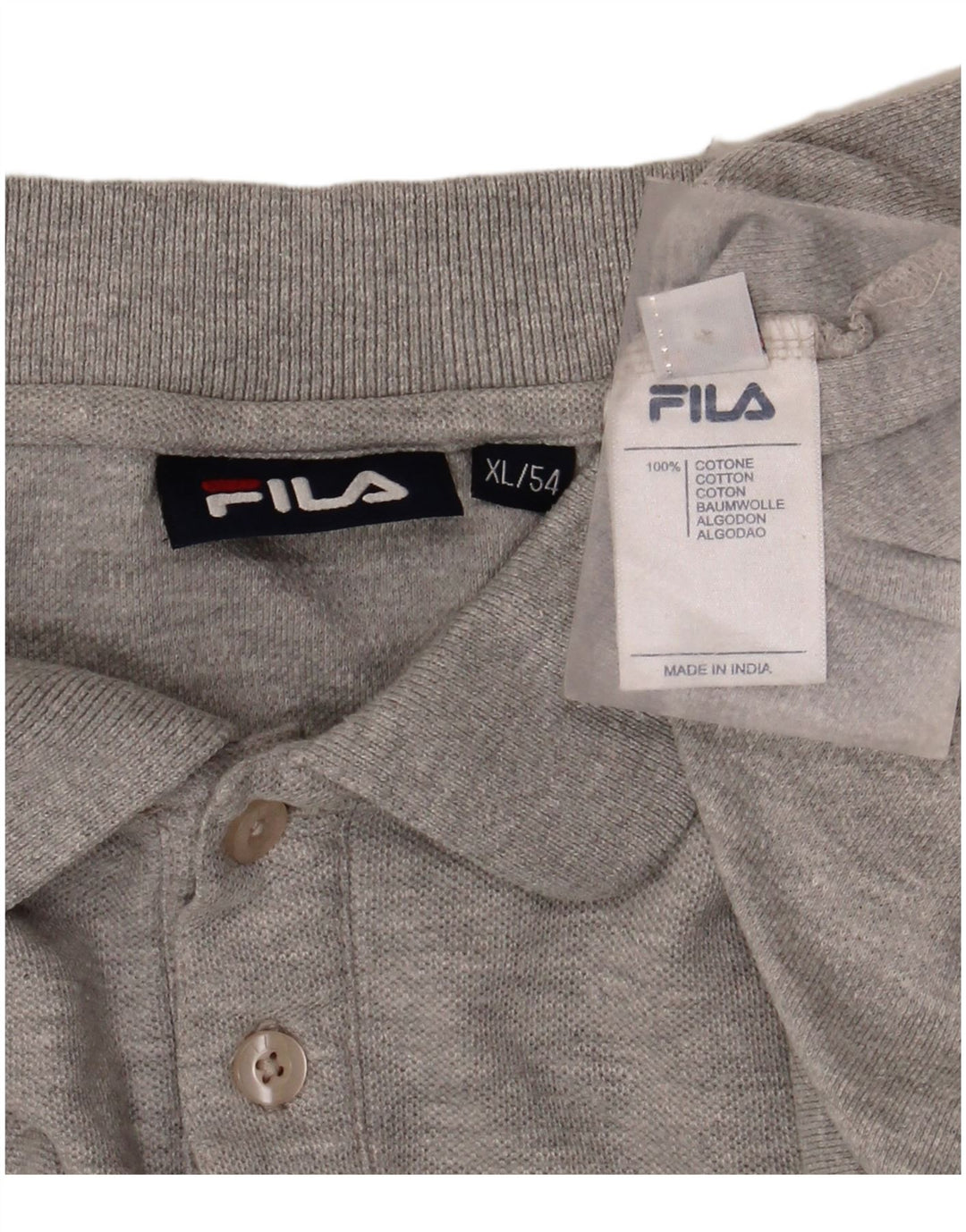 Camisa polo masculina FILA XL cinza algodão