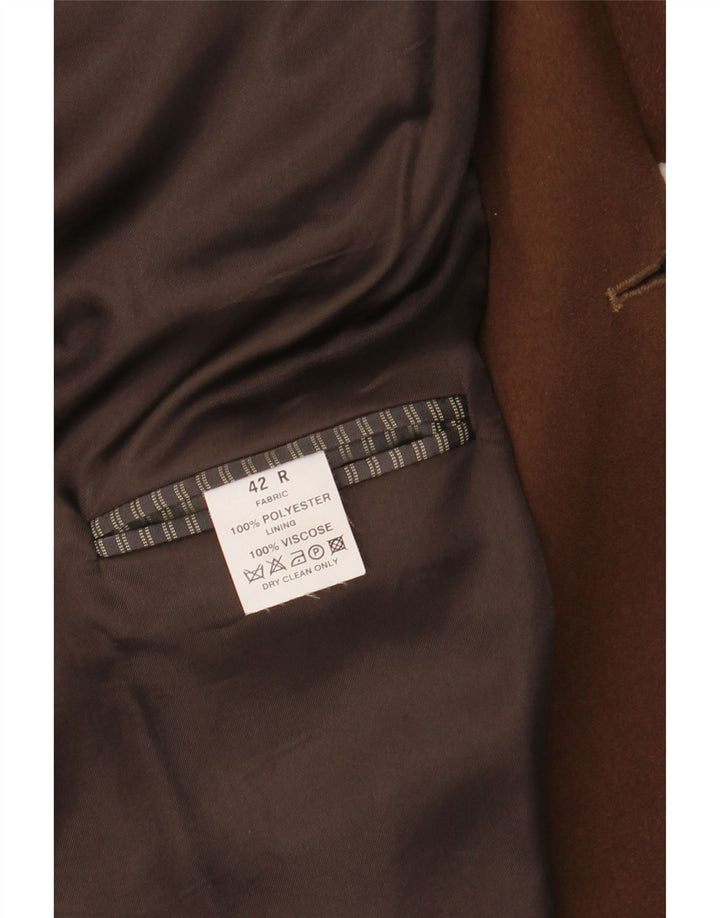 Jaqueta blazer masculina ROBBIE com 3 botões Reino Unido 42 XL marrom poliéster