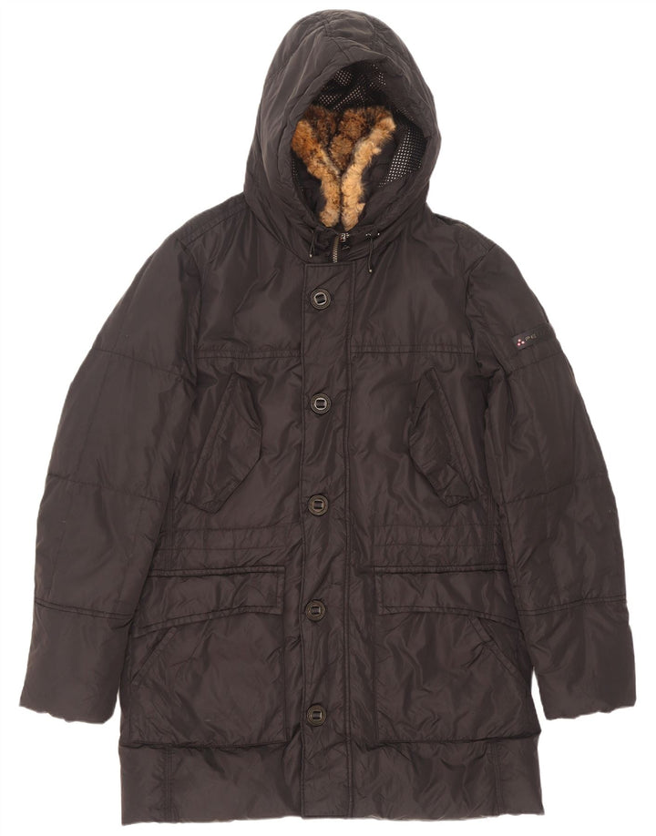 Casaco masculino acolchoado com capuz PEUTEREY UK 40 poliéster preto grande