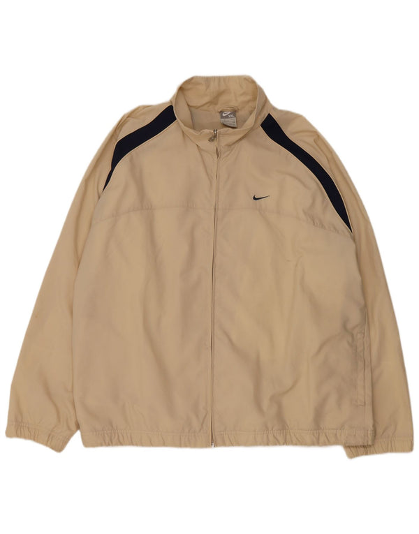 Nike Mens Tracksuit Top Jacket UK 47/48 2XL Bege Colourblock Poliéster
