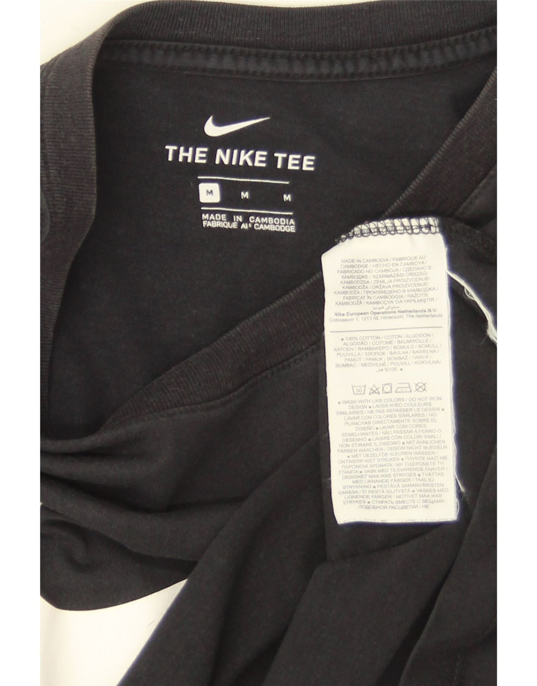 Camiseta Nike masculina Swoosh gráfica top médio algodão preto