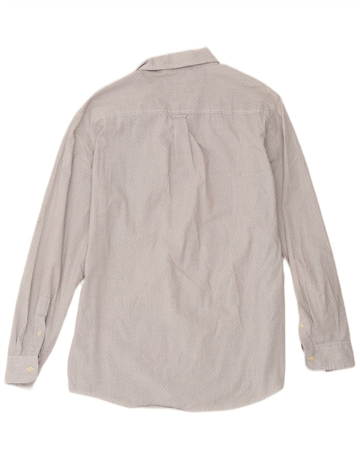 Camisa masculina Chaps Easy Care algodão geométrico cinza médio