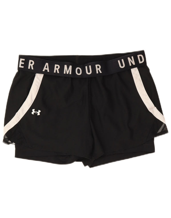 Shorts esportivos gráficos femininos Under Armour UK 18 XL preto colorblock