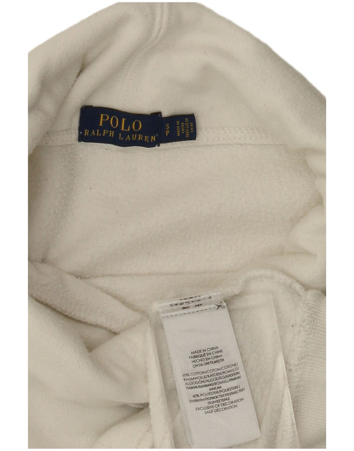 POLO RALPH LAUREN moletom feminino oversized jumper UK 10 pequeno branco