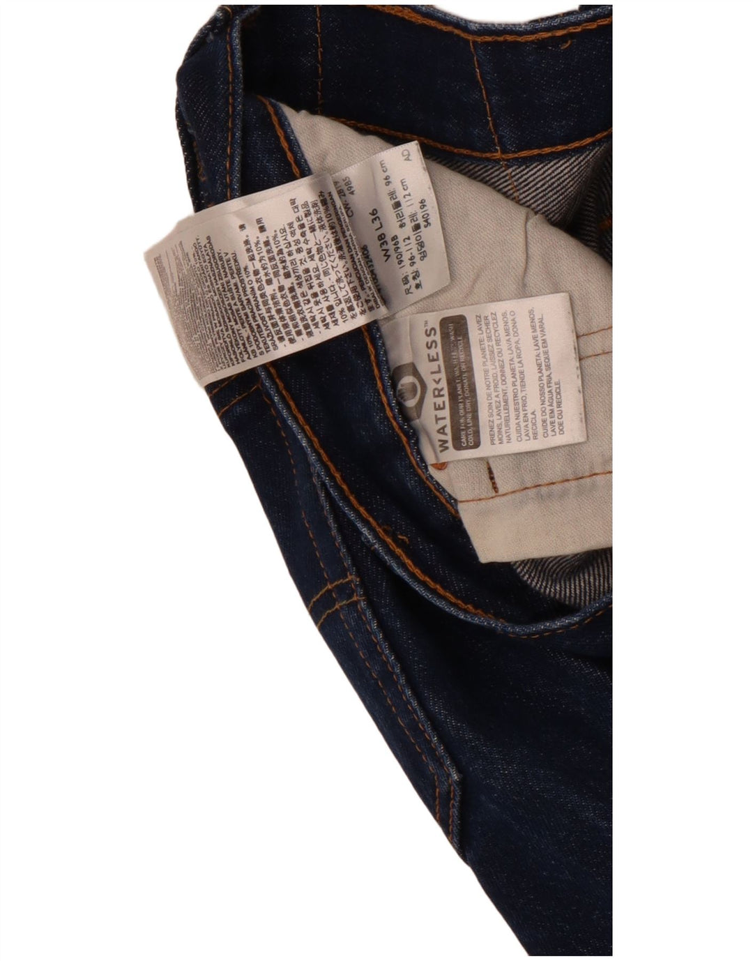 Levi's Masculino 501 Straight Jeans W38 L36 Azul Algodão