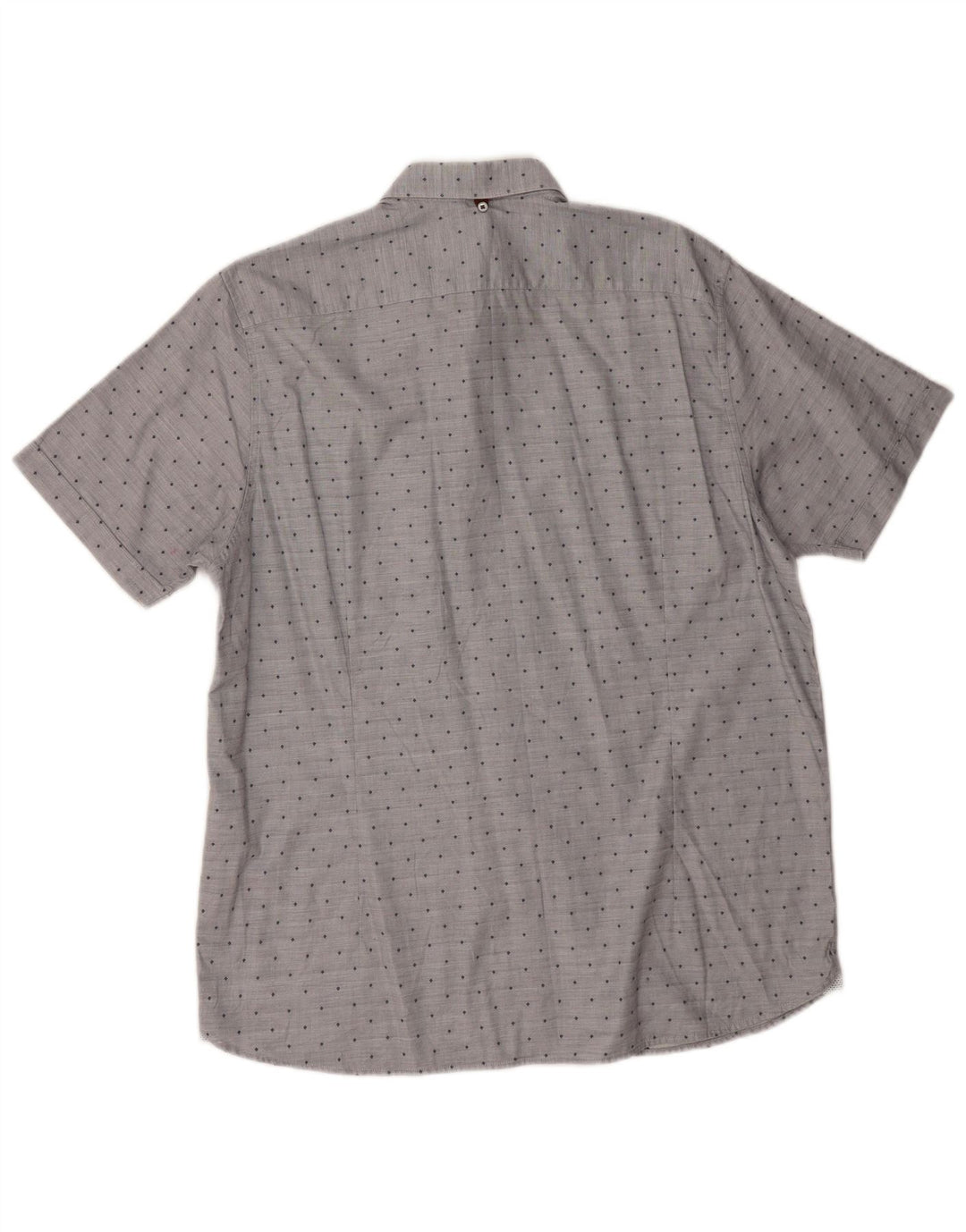 Camisa masculina de manga curta Ted Baker tamanho 5 XL algodão manchado cinza