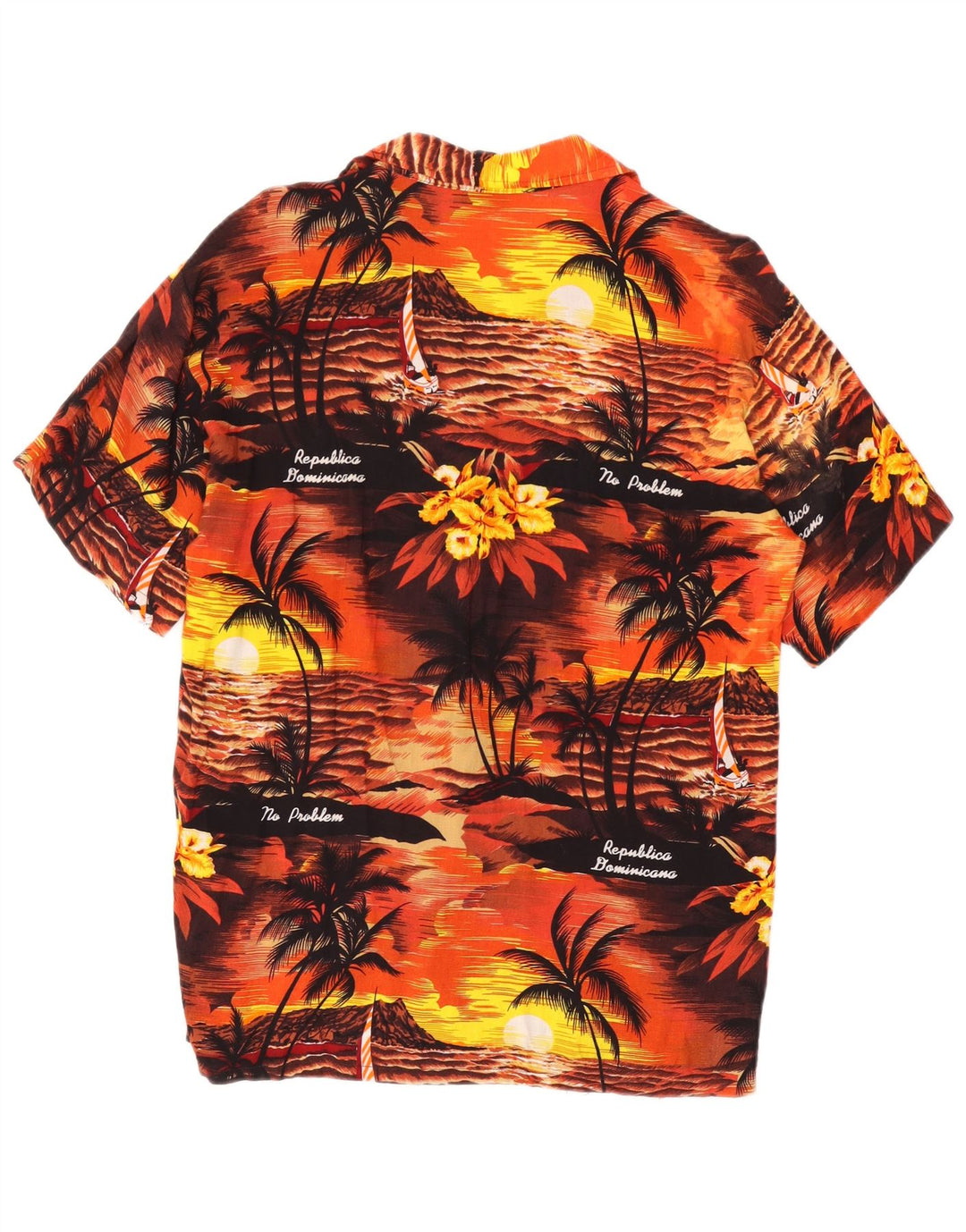 Camisa masculina de manga curta AREMAR grande floral multicolorida havaiana