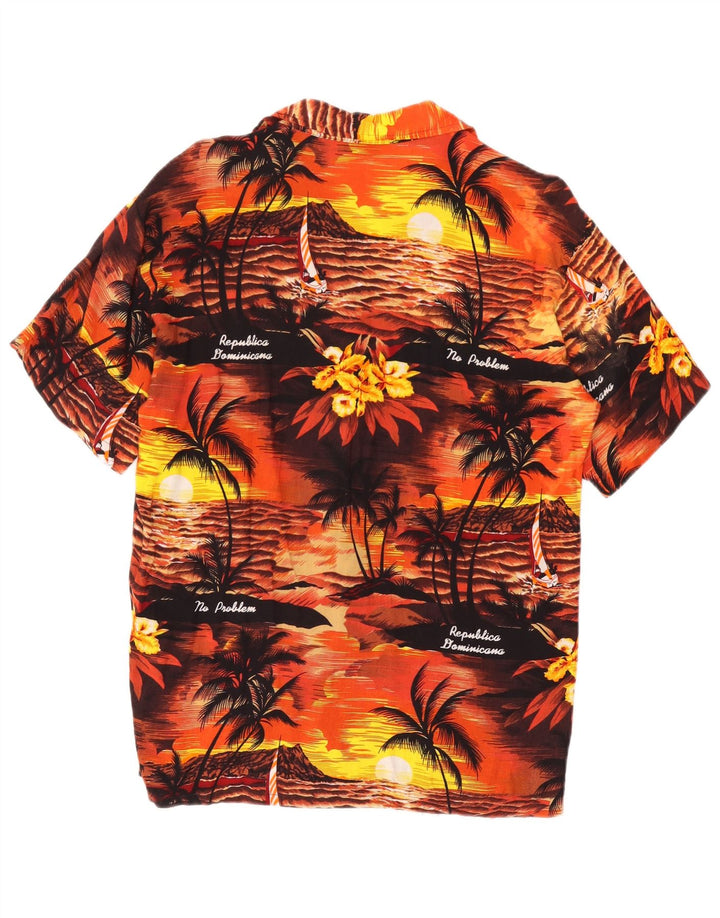 Camisa masculina de manga curta AREMAR grande floral multicolorida havaiana