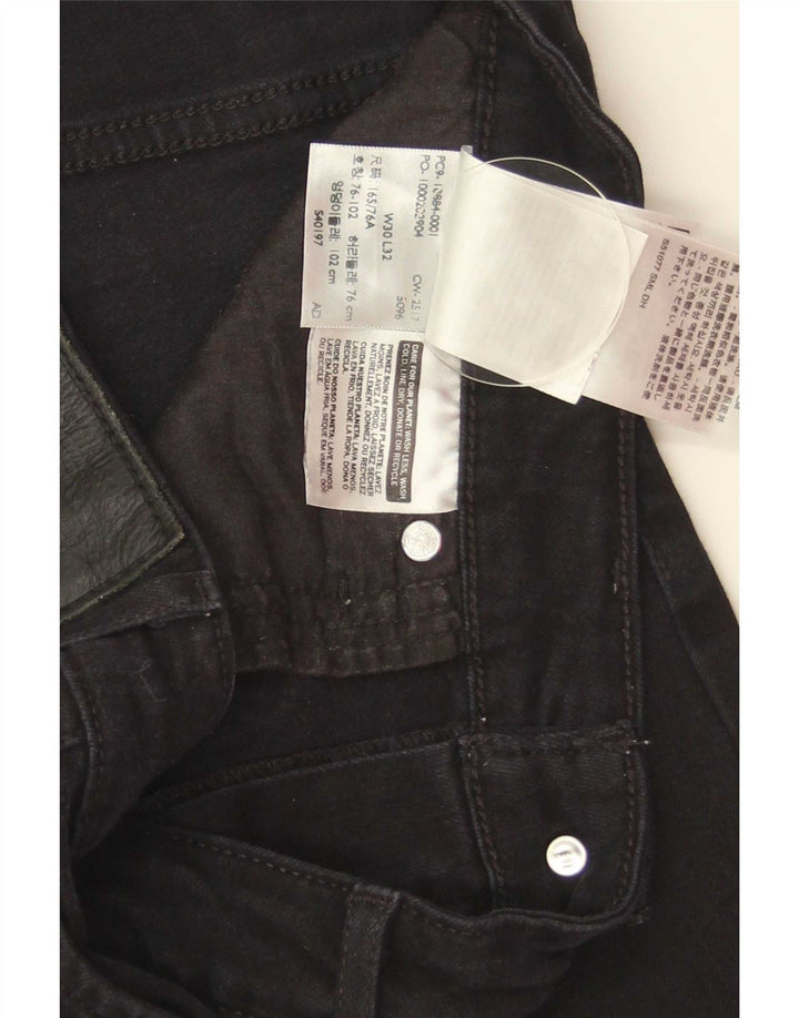 Calça jeans feminina Levi's 712 Slim W30 L32 algodão preto