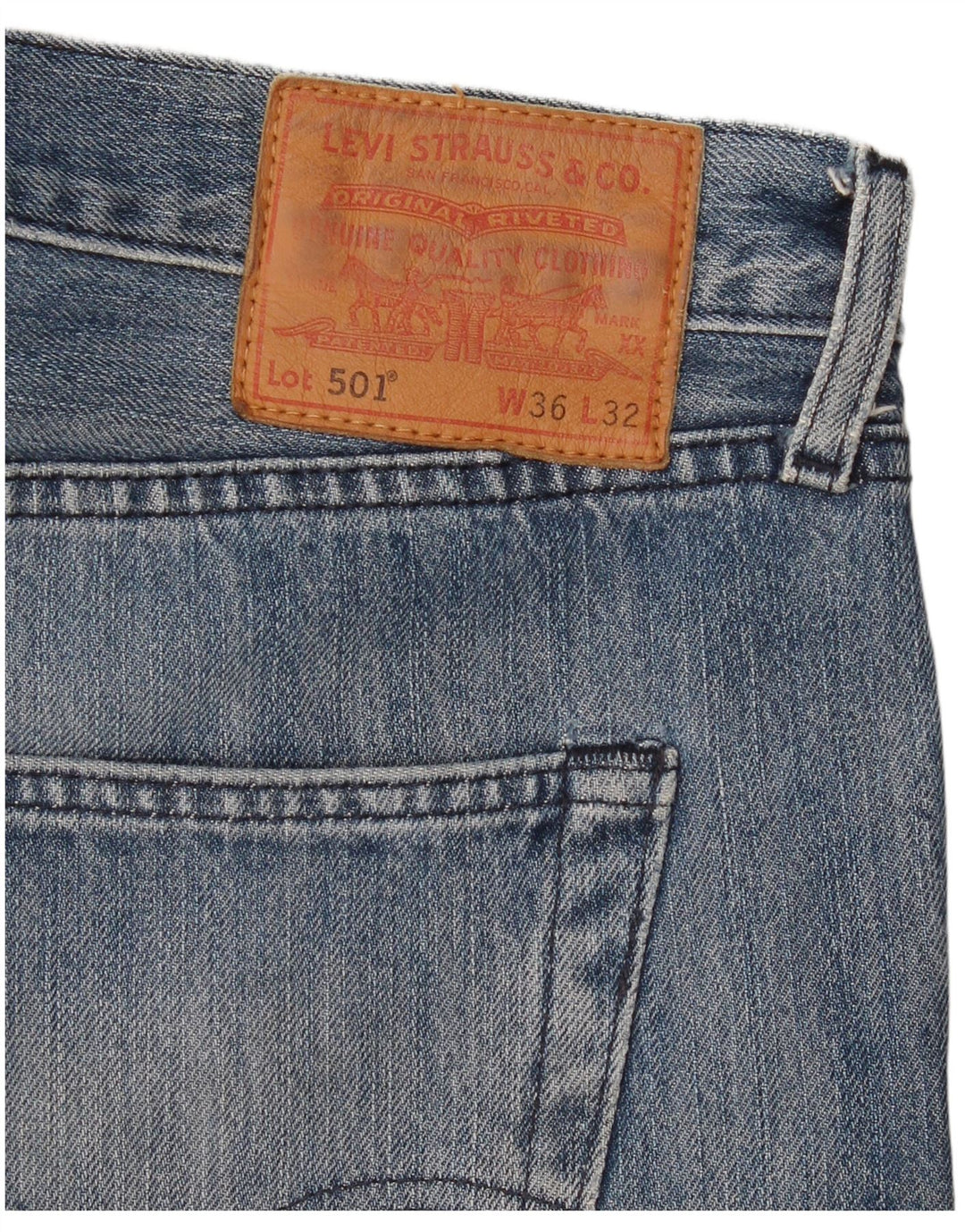 Levi's Masculino 501 Straight Jeans W36 L32 Azul Algodão