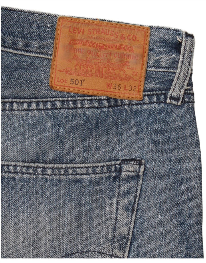 Levi's Masculino 501 Straight Jeans W36 L32 Azul Algodão