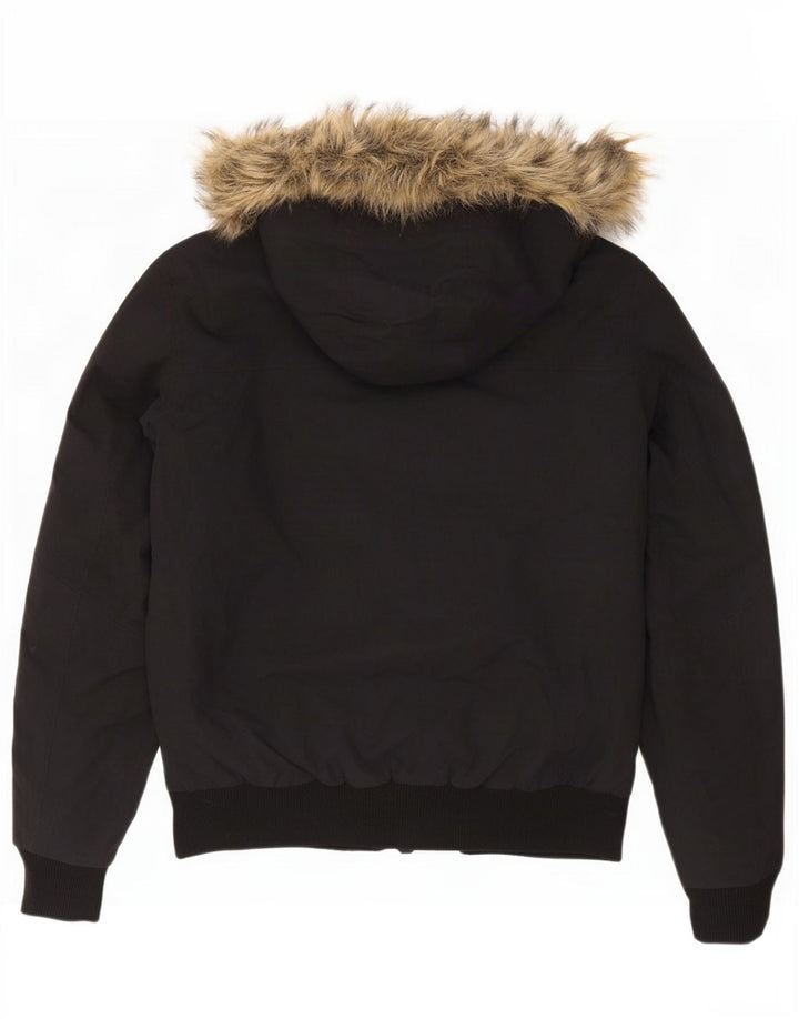 Jaqueta bomber masculina com capuz Jack Wolfskin Reino Unido 36/38 poliamida preta média