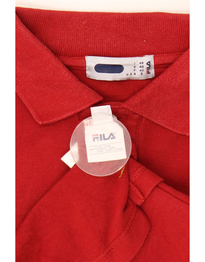 Camisa polo masculina FILA IT 48 pequena algodão vermelho