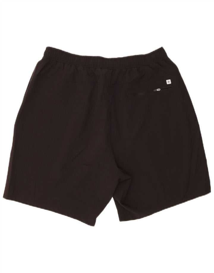 Shorts esportivos masculinos Mountain Warehouse grande poliéster preto