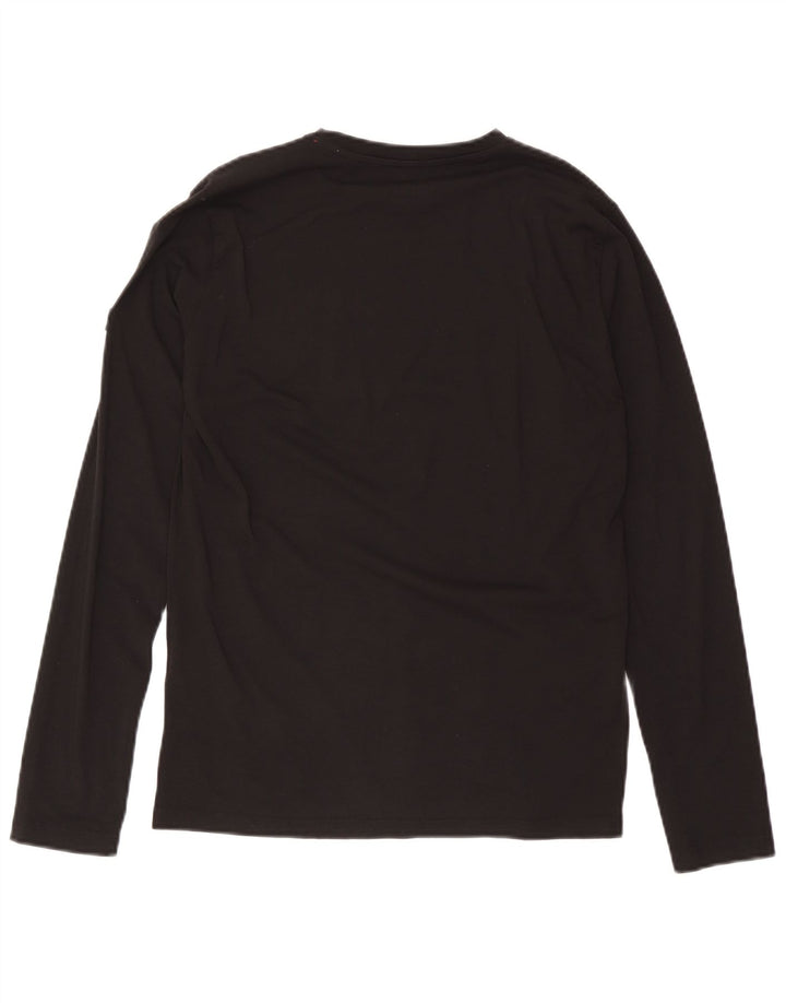 Top gráfico masculino Pickwick manga comprida médio algodão preto