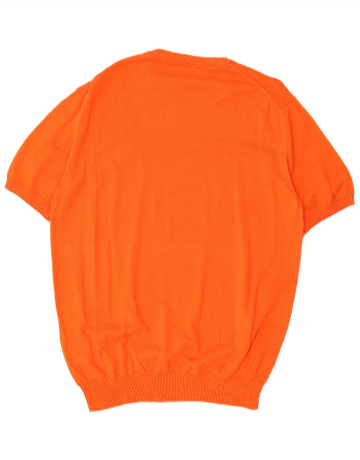 Suéter masculino Bikkembergs com gola redonda e algodão laranja grande