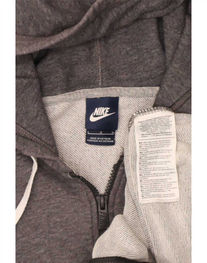 Suéter masculino Nike com capuz e zíper grande algodão cinza