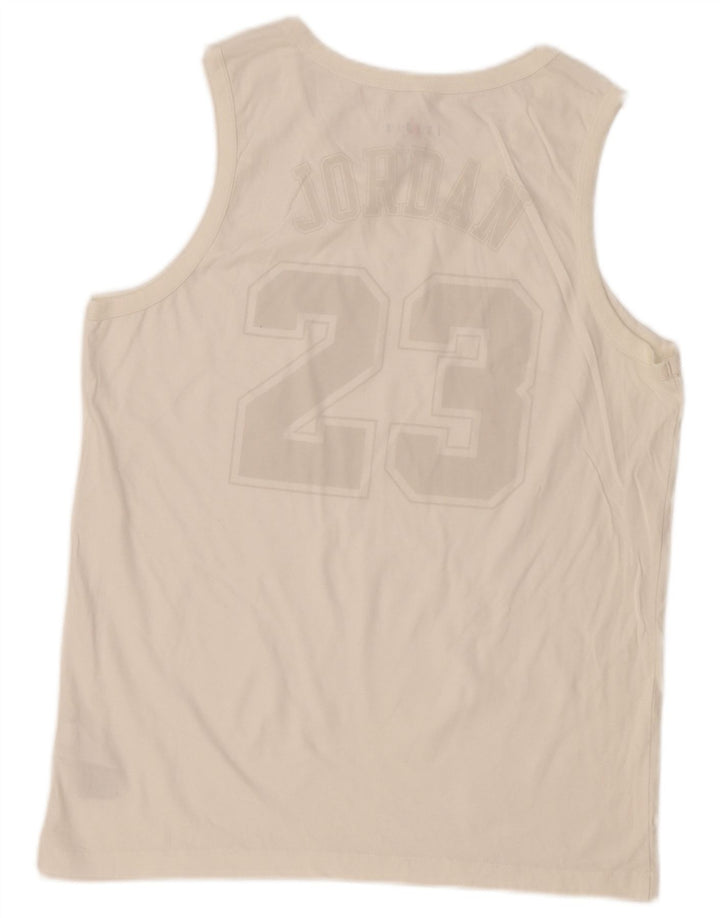 Jordan Mens Graphic Vest Top Médio Algodão Branco