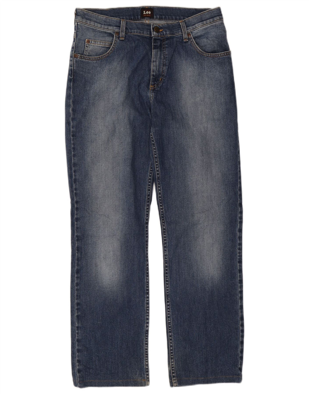 Lee Mens Brooklyn Straight Jeans W33 L29 Azul Algodão