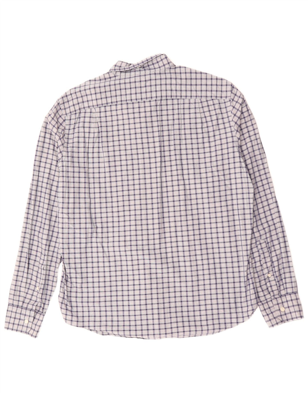 J. CREW Camisa masculina slim grande algodão xadrez azul marinho