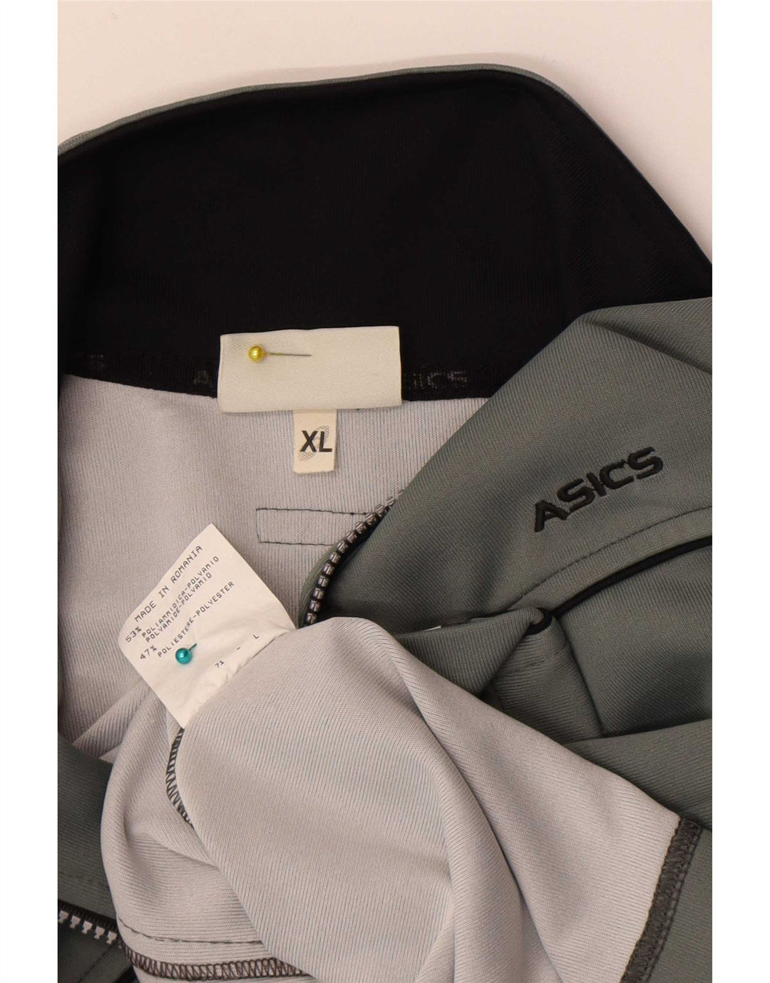 Asics Womens Tracksuit Top Jacket UK 18 XL Cinza Poliamida