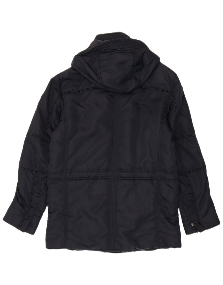 Jaqueta utilitária masculina com capuz Trussardi Jeans IT 48 médio azul marinho poliamida