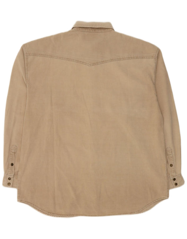 Camisa masculina de veludo Wrangler 2XL algodão bege