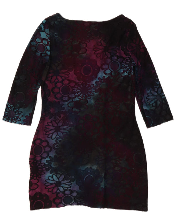 Vestido feminino Joe Browns manga 3/4 com bainha UK 10 pequeno floral multicolorido