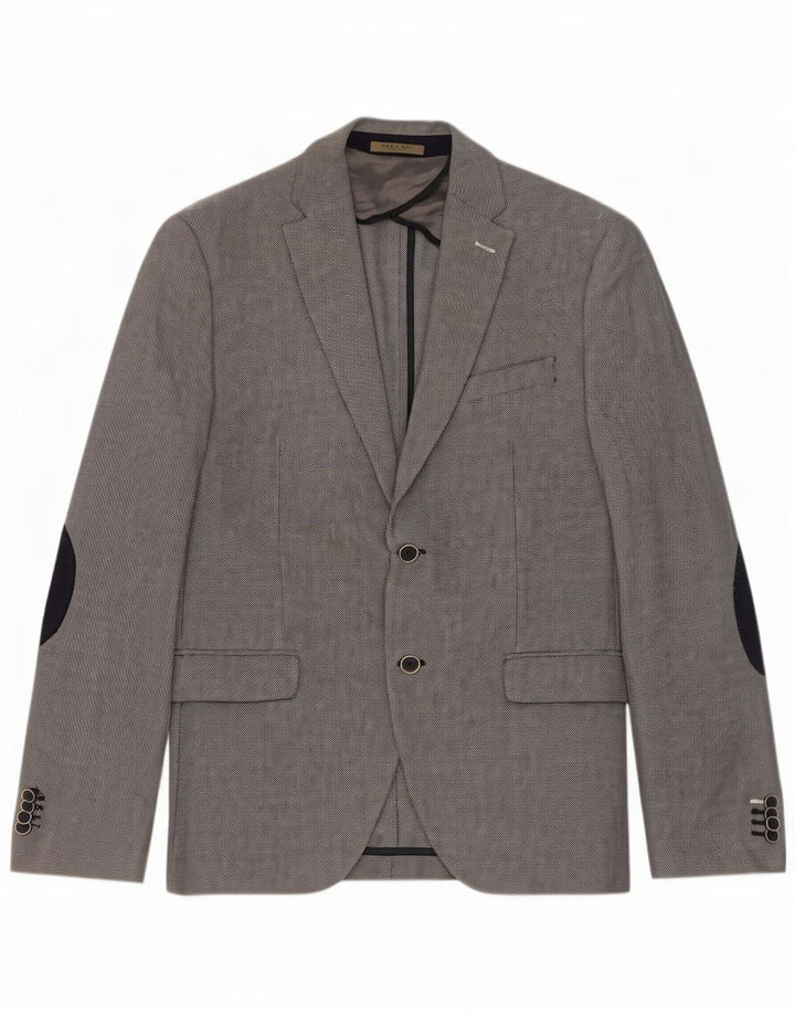 Jaqueta blazer masculina Zara com 2 botões EU 52 grande cinza