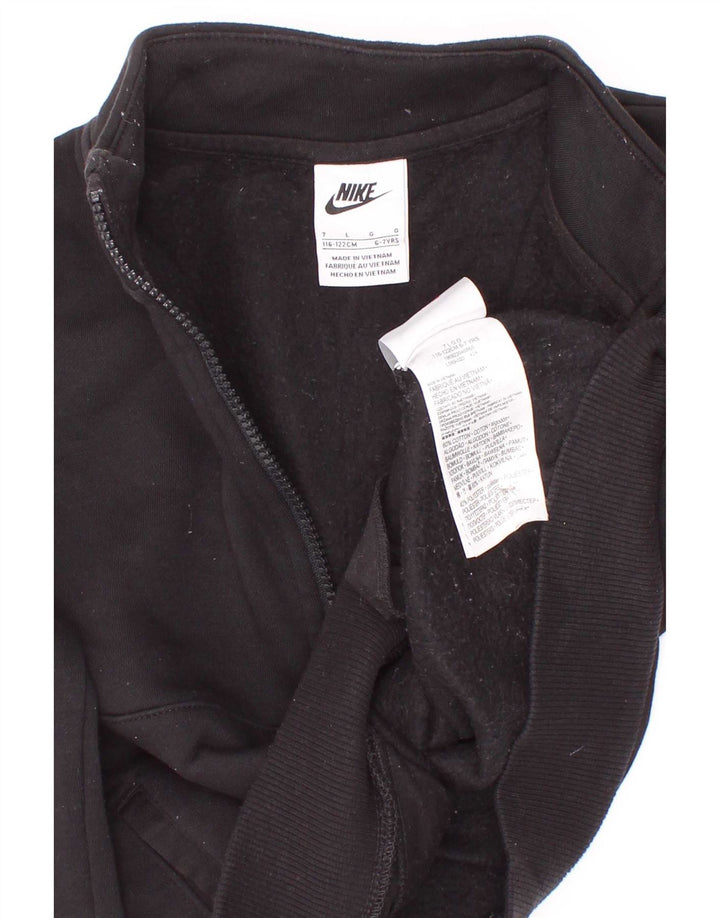 Moletom Nike Boys com zíper e gola 6-7 anos grande algodão preto