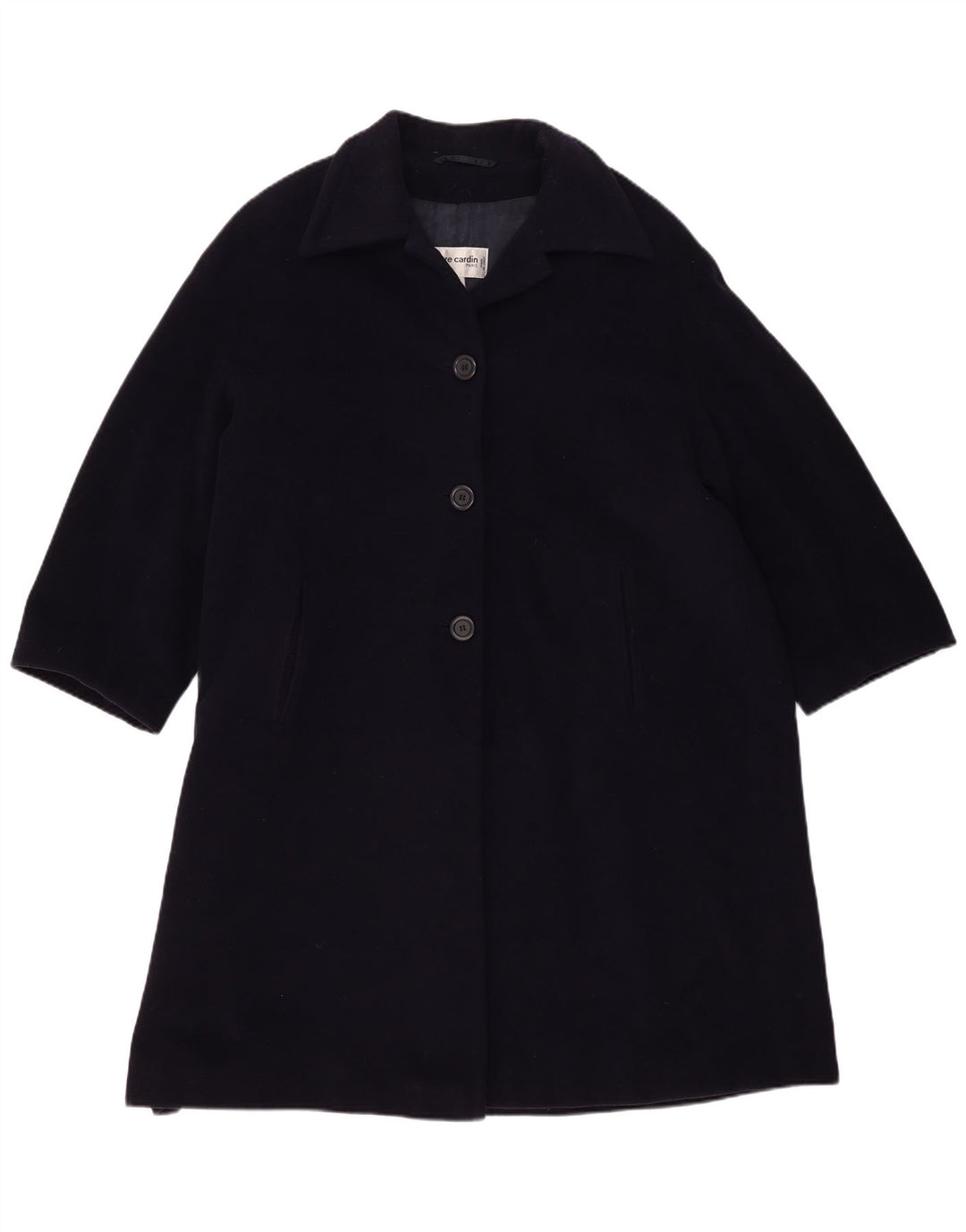 Sobretudo feminino Pierre Cardin oversized IT 42 lã azul marinho médio