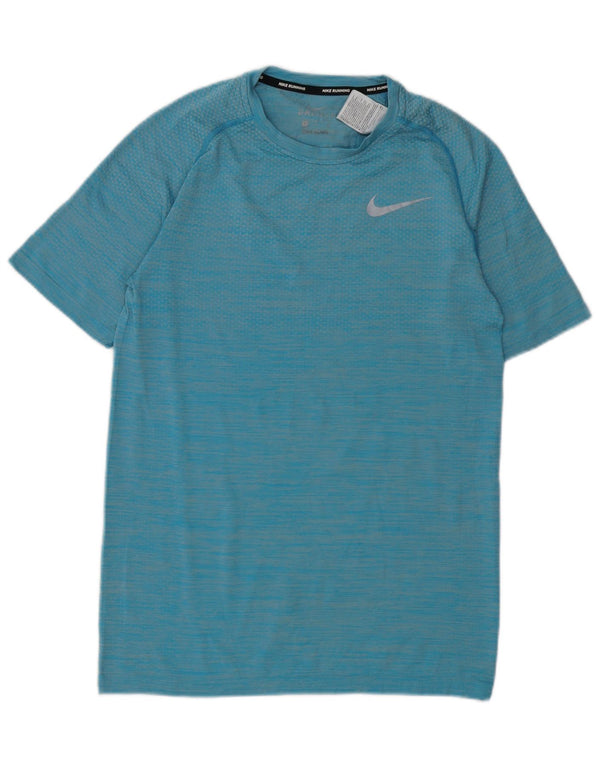 Nike Mens Dri Fit T-Shirt Top Small Blue Pinstripe Nylon